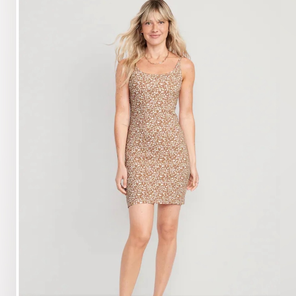 Size small Fitted Rib-Knit Cami Mini Dress for Women, summer